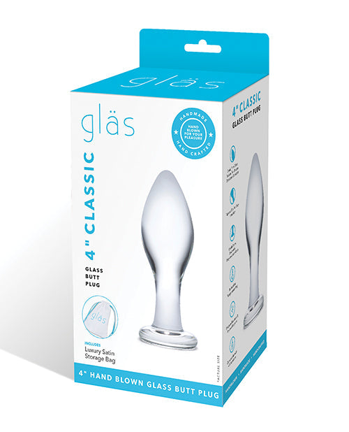 Glas 4" Classic Butt Plug - Clear