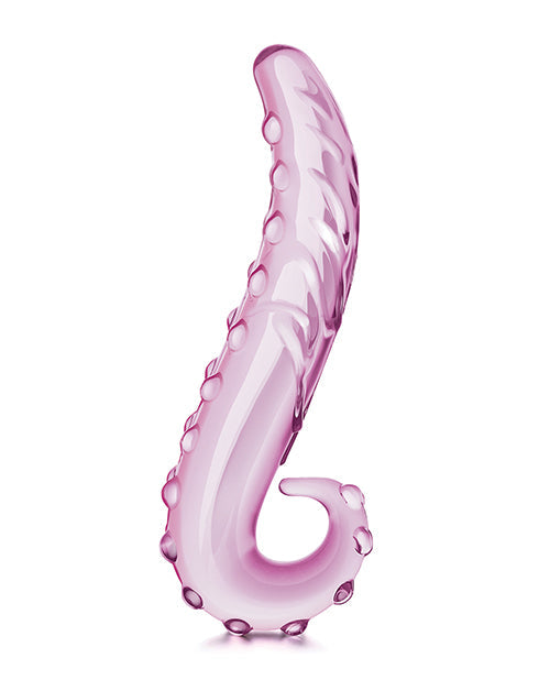 Glas 6" Big Dildo | Lick-it Glass Dildo | Curved Pink Dildo | Ridged Realistic Dildo