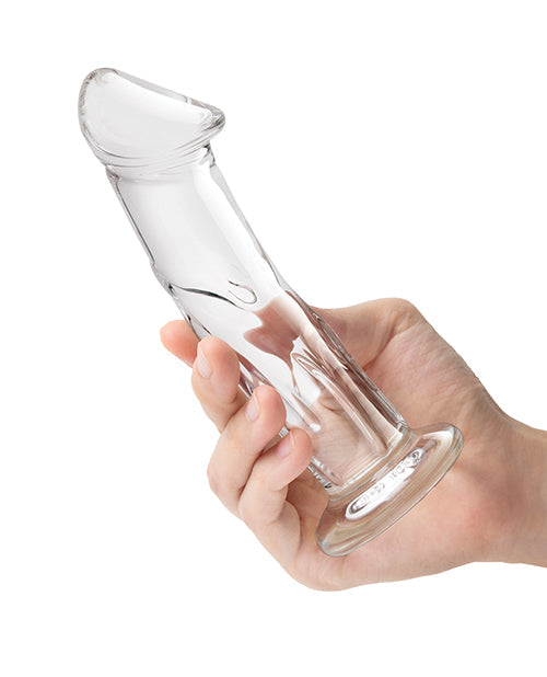 Glas 6" Big Dildo with Veins | Flat Base Realistic Dildo | Hand Blown Glass Dildo