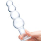 Glas 7.25" Glass Beaded Butt Plug - Clear