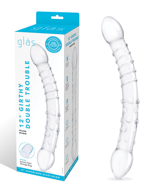 Glas 12" Big Dildo | Girthy Double Dildo | Glass Dildo | Realistic Dildo | Hot Cold Giant Dildo