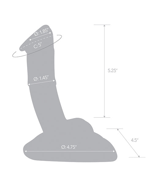 Glas 7.5" Big Dildo | Rideable Standing Realistic Dildo | Stability Base Curved Glass Dildo