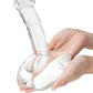 Glas 7.5" Big Dildo | Rideable Standing Realistic Dildo | Stability Base Curved Glass Dildo