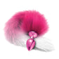 Nixie Metal Butt Plug w/Faux Fur Tail - Pink Metallic