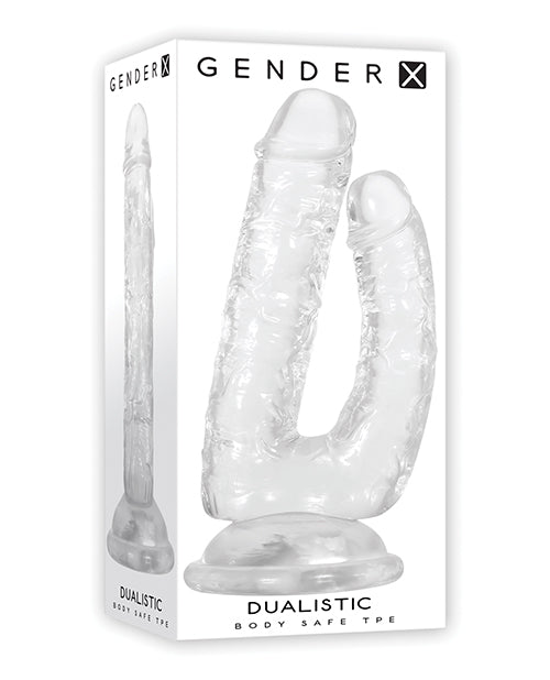 Gender X Dualistic Realistic Dildo | Double Shaft Clear Big Dildo | Girthy Suction Cup Dildo