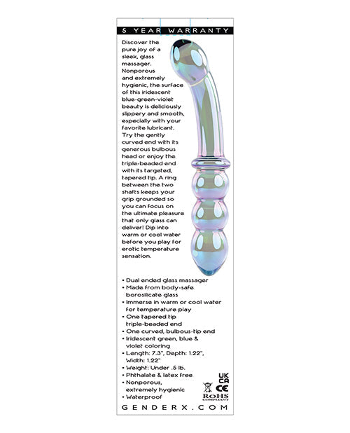 Gender X Realistic Dildo | Lustrous Galaxy Wand | Green Glass Dildo | Double Dildo Massager