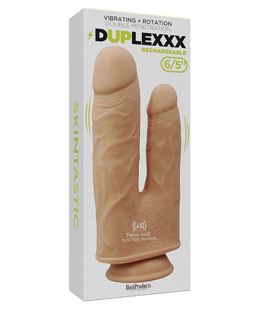 Skinsations Duplexx Vibrating Dildo | Rotating Double Dildo | Flesh Suction Cup Dildo