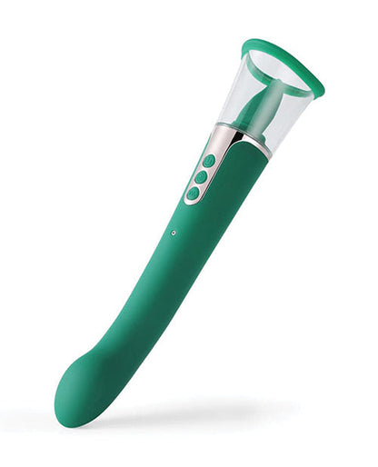 Succion Sucking G-Spot Vibrator - 3 Function Green