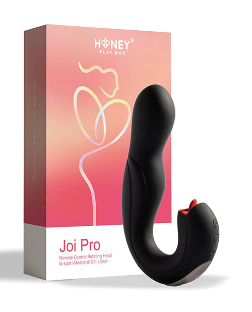 Joi Pro Rotating Head G-Spot Vibrator & Clit Licker w/Remote - Black