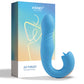 Joi App Controlled Thrusting G-Spot Vibrator & Clit Licker - Blue