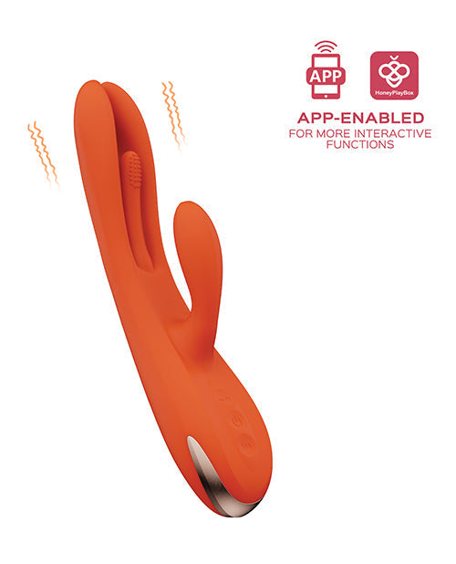 Terri App Controlled Vibrator | Kinky Finger Tapping Rabbit Vibrator | Orange Phone Vibrator