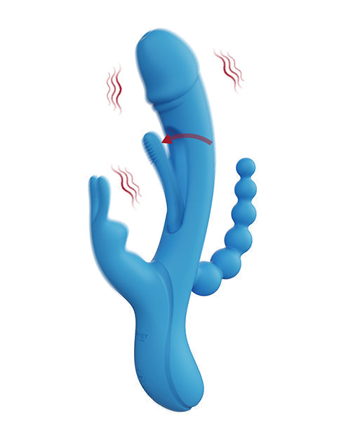 Trilux 4X G Spot Vibrator | Kinky Finger Rabbit Vibrator with Anal Beads | Blue Clit Vibrator | Best Vibrator for Women