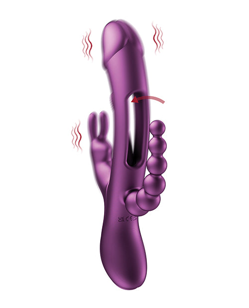 Trilux 4X G Spot Vibrator | Kinky Finger Rabbit Vibrator with Anal Beads | Purple Clit Vibrator | Best Vibrator for Women