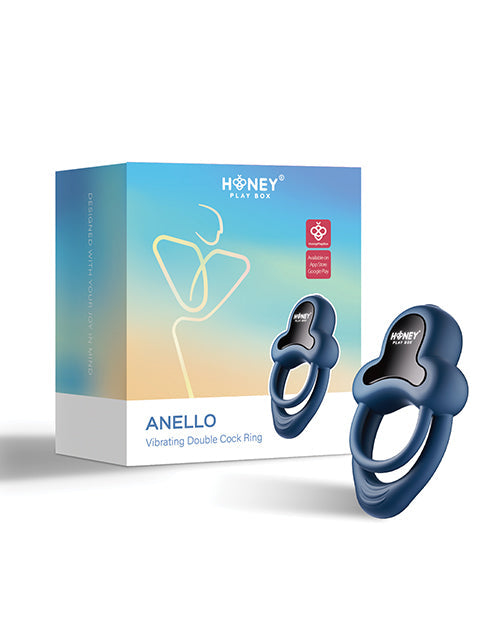 Anello Vibrating Double Cock Ring w/Clitoral Stimulator - Blue