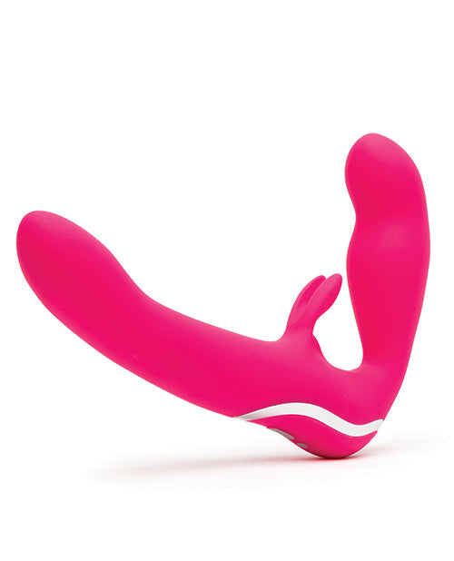 Happy Rabbit Vibrator | Strapless Strap On Dildo | Pink G Spot Vibrator | Clit Vibrator | 15-Mode Best Vibrator for Women