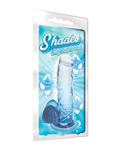 Shades Jelly Realistic Dildo | TPR Gradient 7-Inch Big Dildo | Medium Blue Suction Cup Dildo