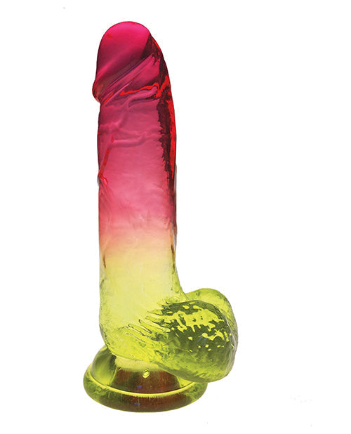 Shades Jelly Realistic Dildo | TPR Gradient 8-Inch Big Dildo | Large Yellow-Pink Dildo