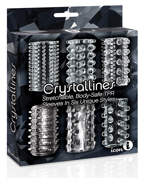 9's Crystalline TPR Cock Sleeve 6 Pack - Clear