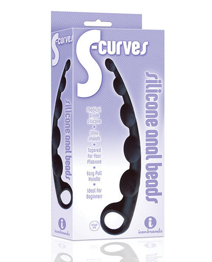 9's S-Curved Silicone Anal Beads