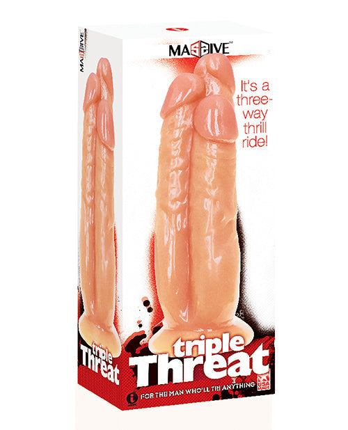 Triple Threat 3 Cock Realistic Dildo | Big Dildo | Body Safe Giant Dildo | Suction Cup Dildo