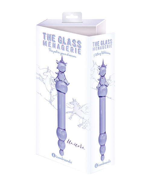 Glass Menagerie Realistic Dildo | Unicorn Glass Dildo | Purple Big Dildo | Nubbed Large Dildo