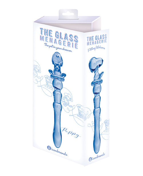 Glass Menagerie Big Dildo | Puppy Glass Dildo | Dark Blue Realistic Dildo | Swirl Large Dildo