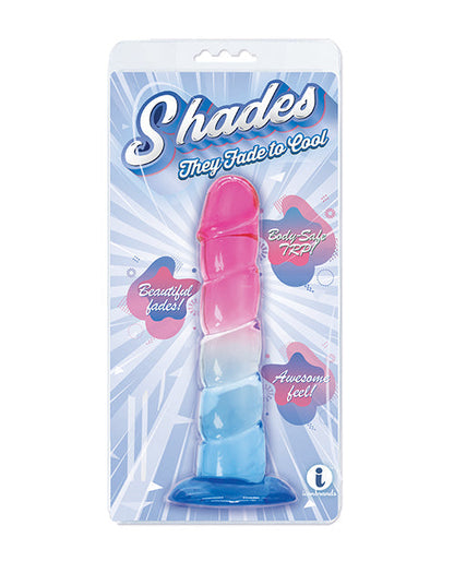 Shades Jelly Swirl 7-Inch Big Dildo | TPR Gradient Suction Cup Dildo | Small Realistic Dildo