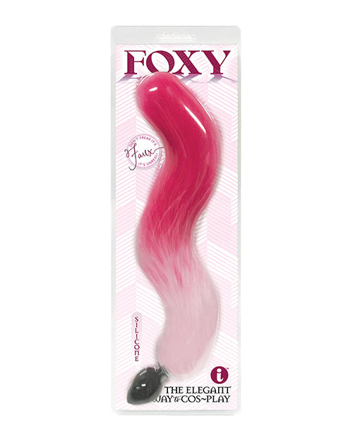 Foxy Fox Tail Silicone Butt Plug - Pink Gradient