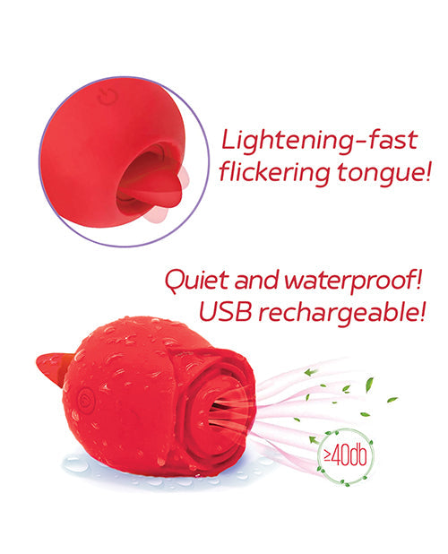 Wild Rose & Tongue Vibrator - Red