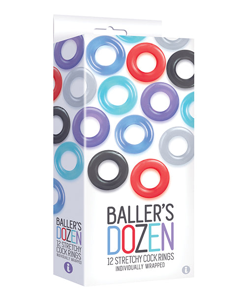 9's Baller's Dozen Original 12pc Cockring Set - Asst. Colors