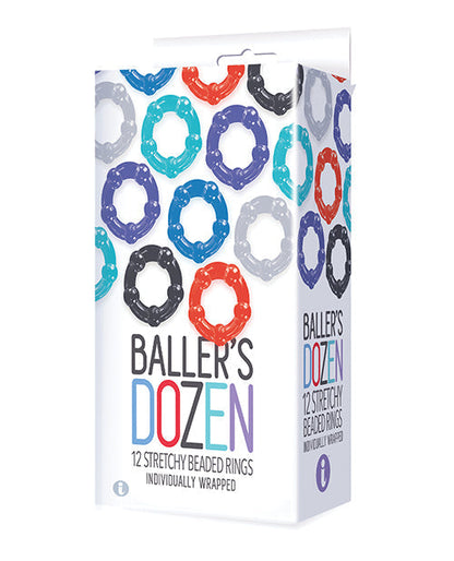 9's Baller's Dozen Beaded 12pc Cockring Set - Asst. Colors