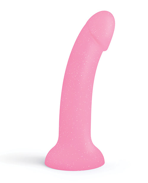 Love to Love Anal Dildo | Curved Suction Cup Dildo | Dildolls Glitzy Glitter Pink Dildo