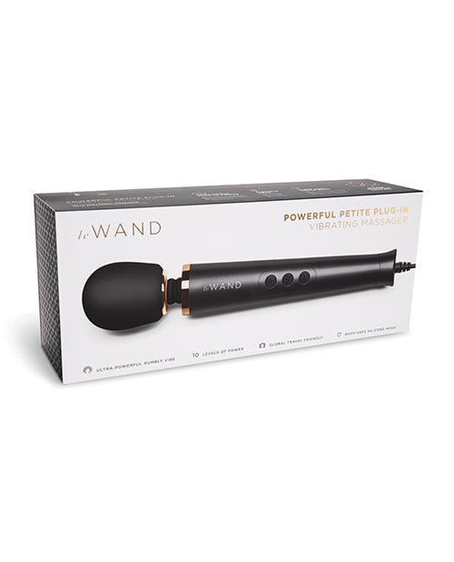 Le Wand Powerful Petite Plug-In Vibrating Massager - Black