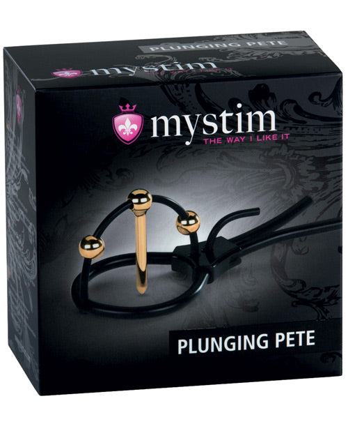 Mystim Plunging Pete w/Corona Strap & Urethral Sound - Black/Gold