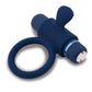 Nu Sensuelle Rev Silicone 7 Function Silicone Bullet Ring w/Flutter Tip  - Navy