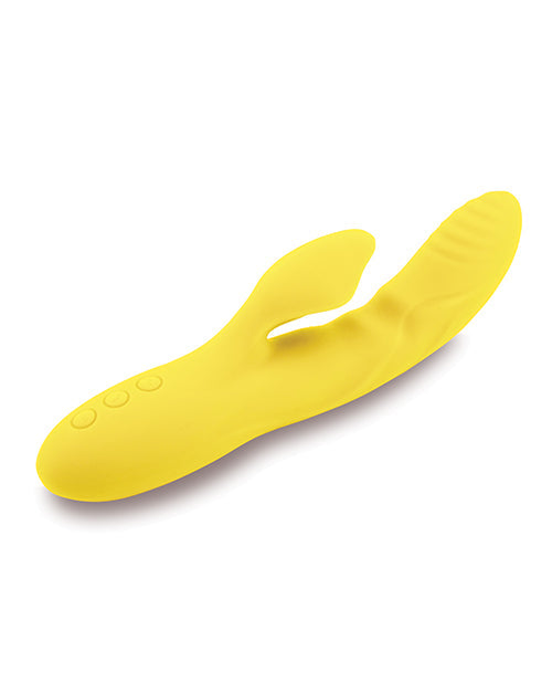 Nu Sensuelle Rabbit Vibrator | Nubii Kiah Turbo Boost G Spot Vibrator | Heating Dual Stim Yellow Clit Vibrator