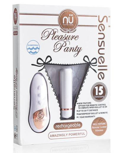 Nu Sensuelle Pleasure Panty Bullet w/Remote Control 15 Function - White