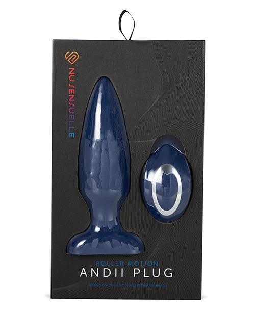 Nu Sensuelle Andii Vertical Roller Motion Butt Plug - Navy