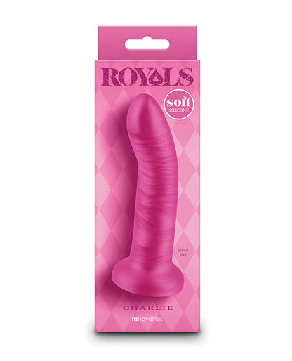 Royals 5" Big Dildo | Charlie Curved Realistic Dildo | Metallic Pink Dildo | Suction Cup Dildo