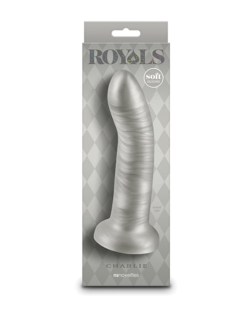 Royals 7" Big Dildo | Charlie Curved Realistic Dildo | Metallic Champagne Suction Cup Dildo