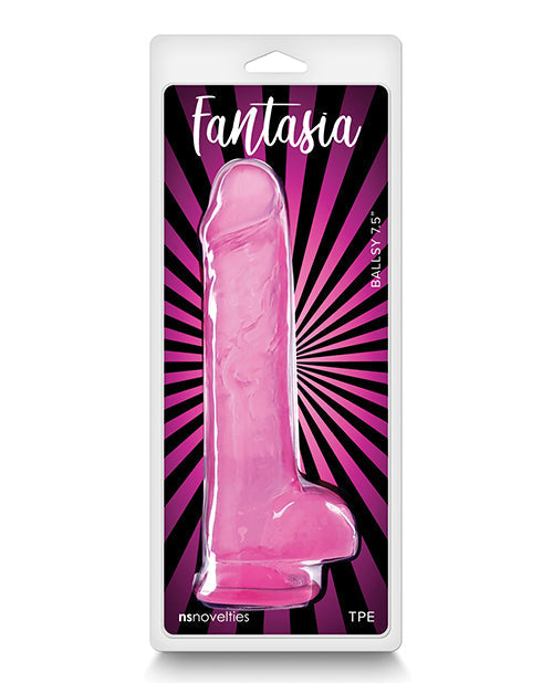 Fantasia Ballsy 7.5" Big Dildo | Pink Dildo | Suction Cup Dildo | Flexible Realistic Dildo