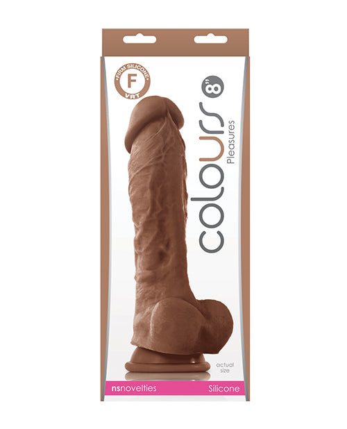 Colours Pleasures Realistic Dildo | 8" Big Dildo | Brown Suction Cup Dildo