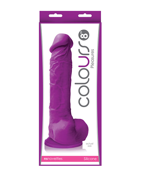 Colours Pleasures 8" Dildo w/Suction Cup - Purple