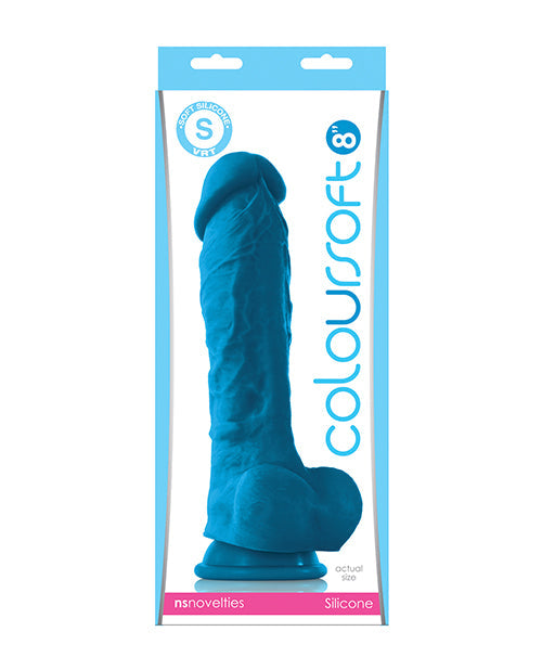 ColourSoft 8" Big Dildo | Blue Realistic Dildo | Suction Cup Dildo