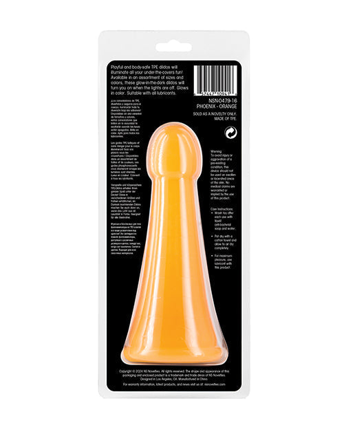 Firefly Phoenix Glow in the Dark Big Dildo | Orange Suction Cup Dildo | Realistic Dildo