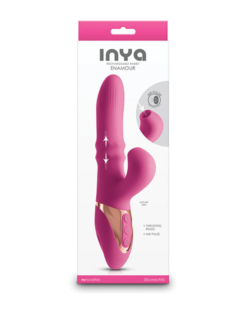 INYA Enamour Thrusting Dildo | Pink Rabbit Dildo | 3-Speed G Spot Vibrator | Clit Vibrator | Best Vibrator for Women