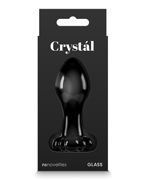 Crystal Flower Butt Plug - Black