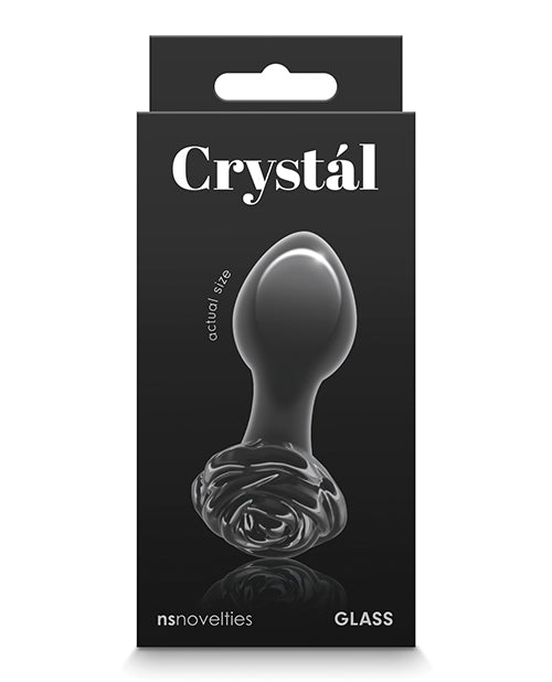 Crystal Rose Butt Plug - Black