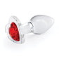 Crystal Desires Glass Heart Gem Butt Plug Small - Red