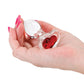 Crystal Desires Glass Heart Gem Butt Plug Small - Red